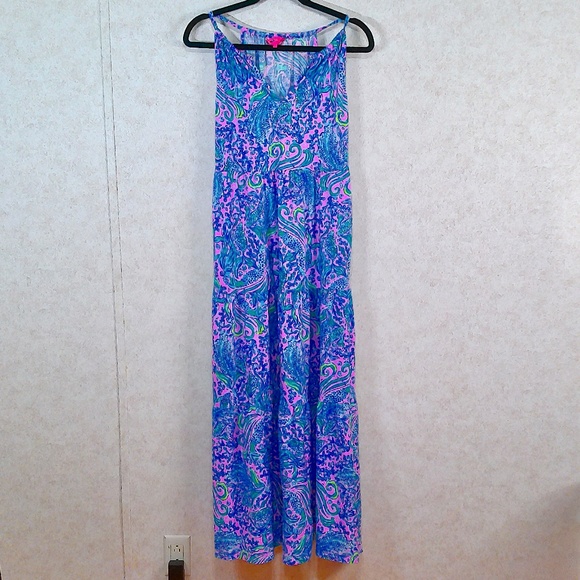 NWOT Lilly Pulitzer Treena Maxi Dress Adjustable Racer Back 100% Cotton Size XS - Picture 1 of 10